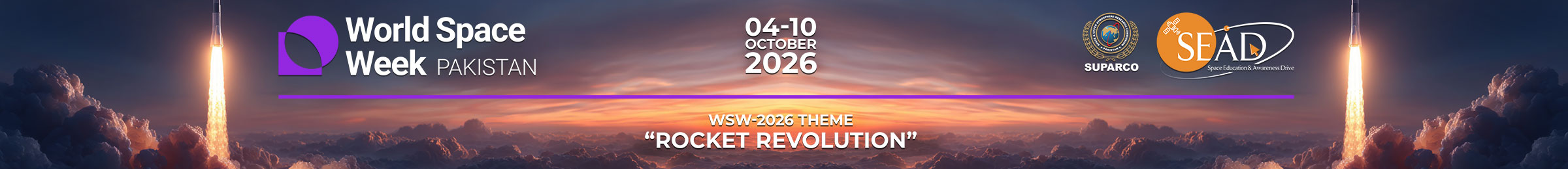 World Space Week Pakistan, 04–10 October 2026, SUPARCO and SEAD, theme Rocket Revolution